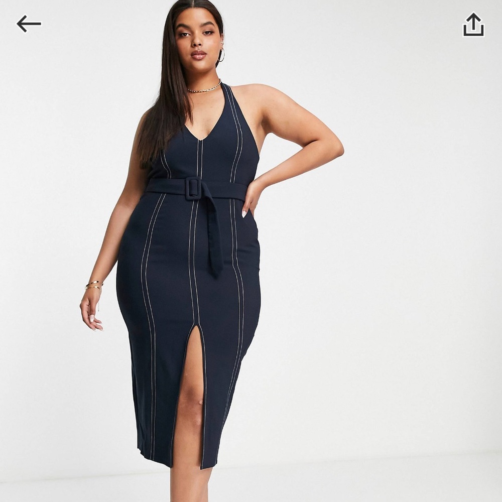 Halter top dress with belt